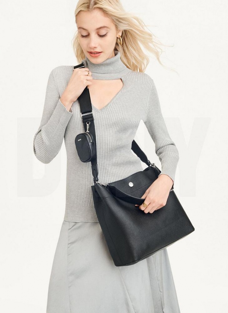 Black DKNY Winston Hobo Bags Tote Bags | USA-D1097
