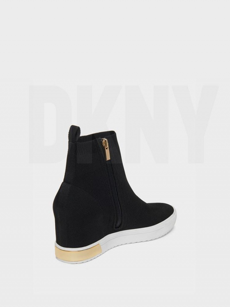 Black / Gold DKNY Cali Shoes Wedges | USA-D1334