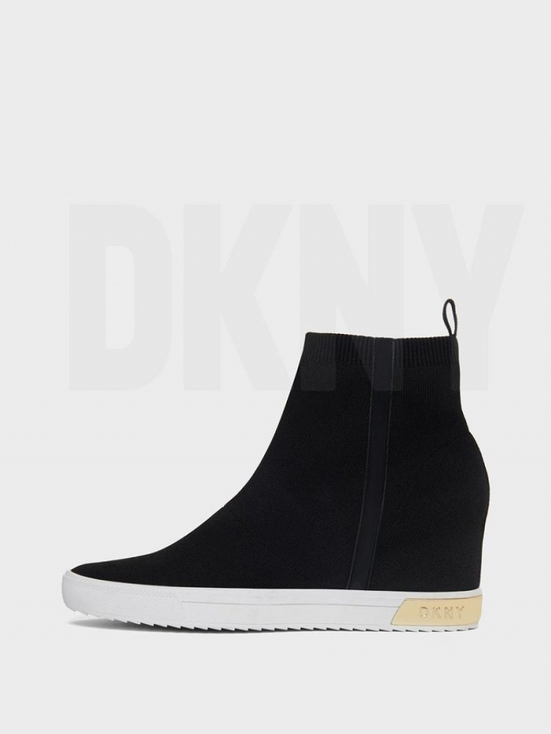 Black / Gold DKNY Cali Shoes Wedges | USA-D1334