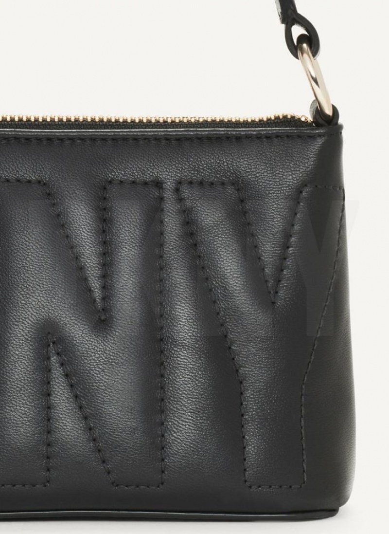 Black / Gold DKNY Elsa Demi Bags Crossbody Bags | USA-D0747
