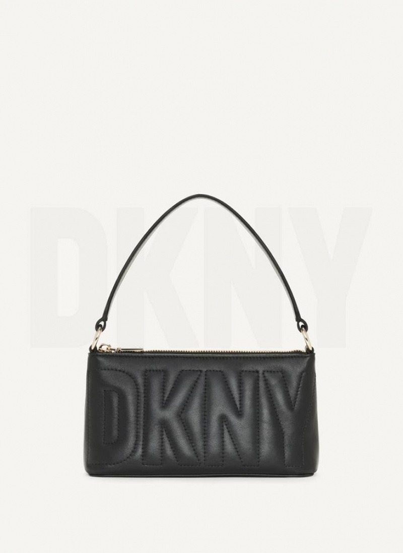 Black / Gold DKNY Elsa Demi Bags Crossbody Bags | USA-D0747