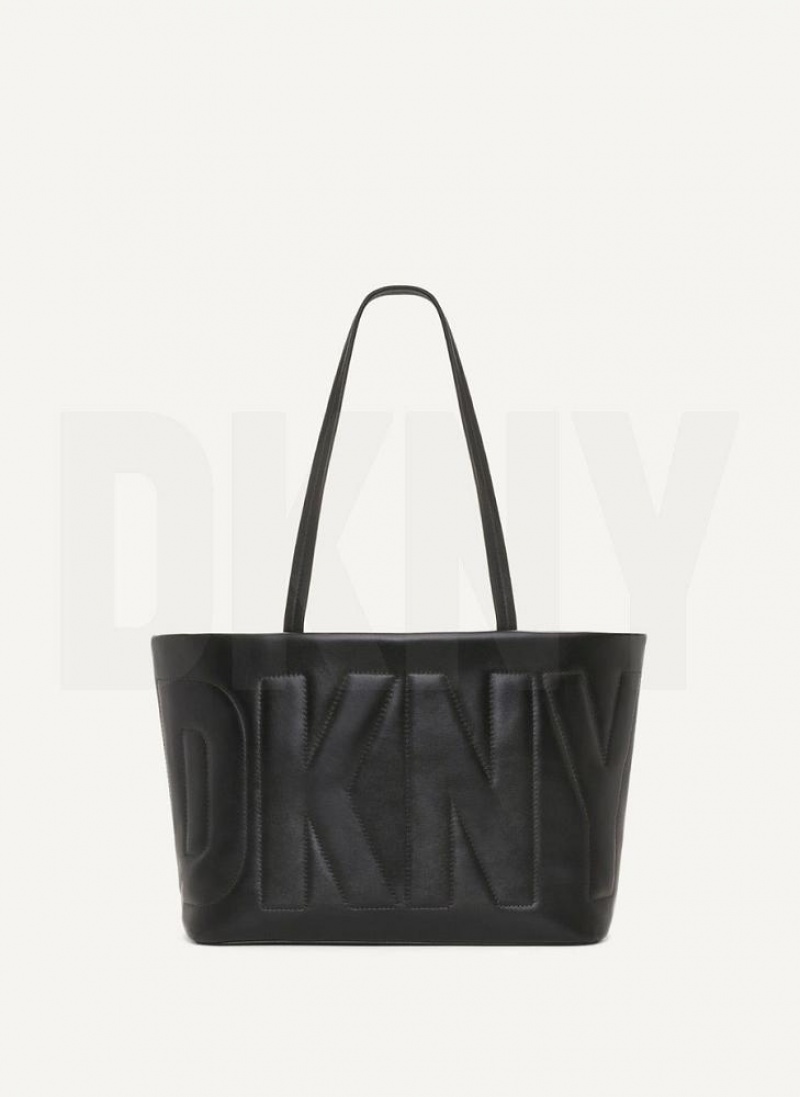 Black / Gold DKNY Elsa Medium Bags Tote Bags | USA-D1133
