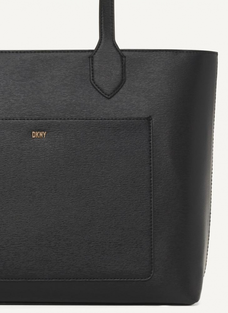 Black / Gold DKNY Ines Bags Tote Bags | USA-D1470