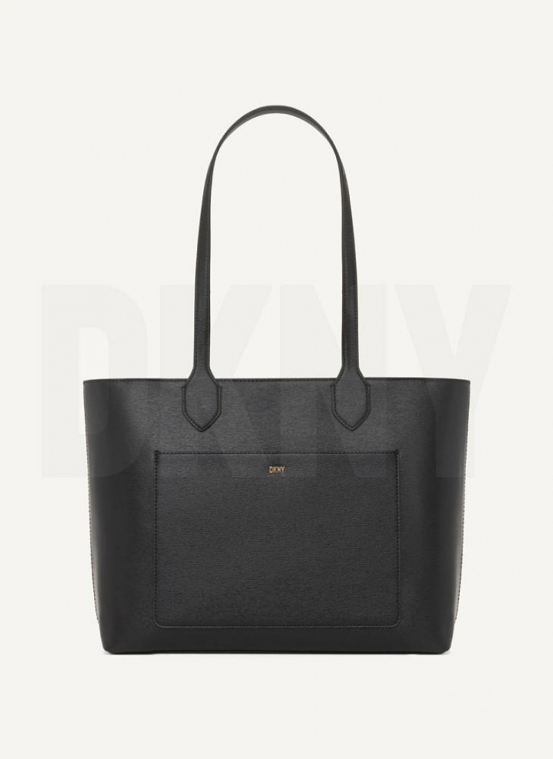 Black / Gold DKNY Ines Bags Tote Bags | USA-D1470