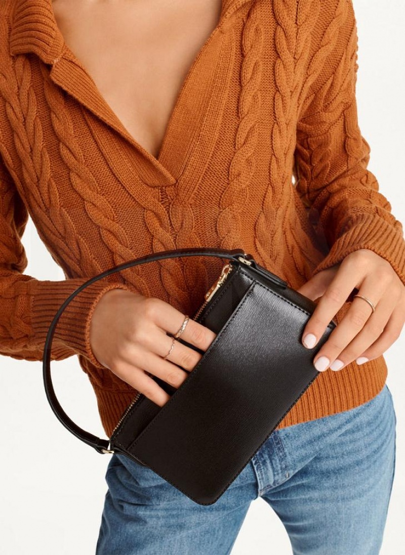 Black / Gold DKNY Irina Demi Bags Wallets | USA-D1888