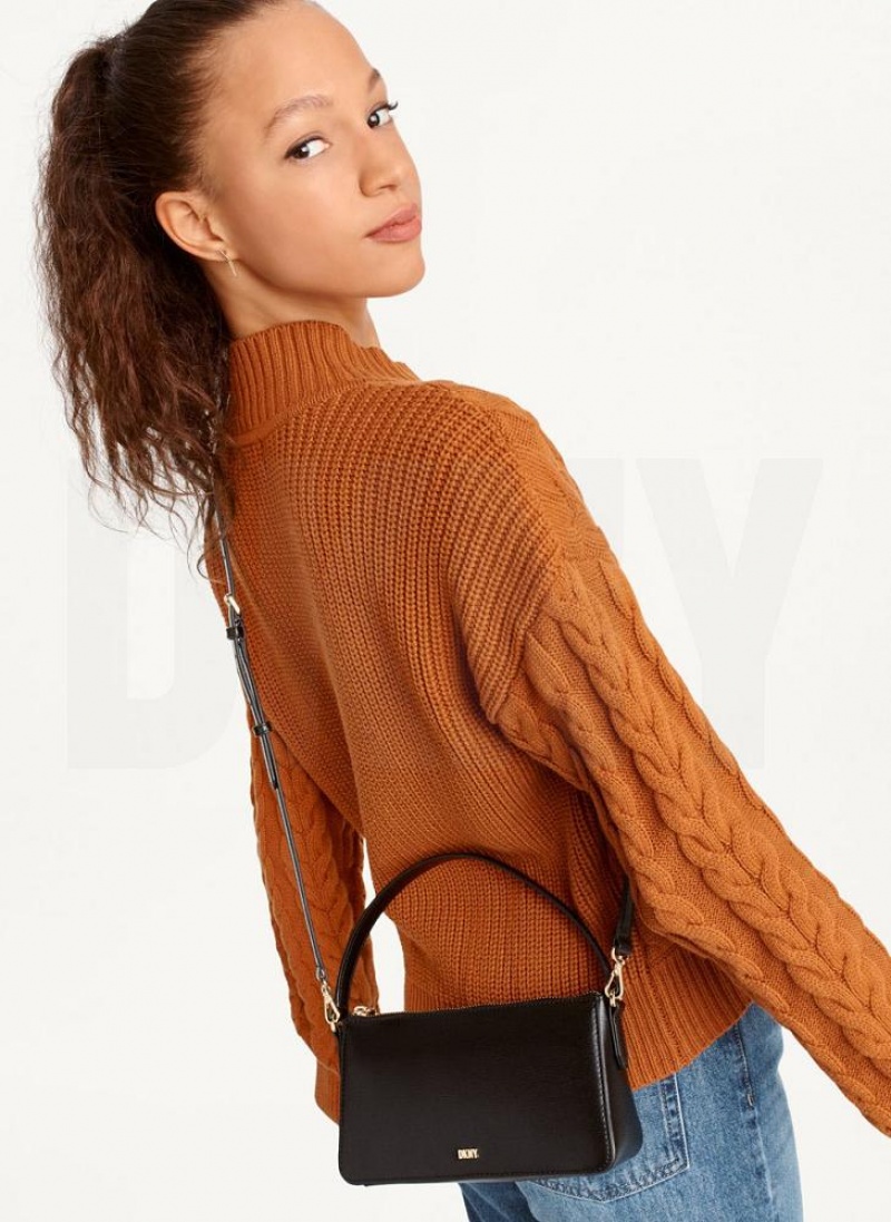 Black / Gold DKNY Irina Demi Bags Wallets | USA-D1888