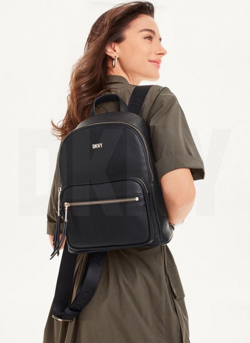 Black / Gold DKNY Maxine Bags Backpacks | USA-D1321