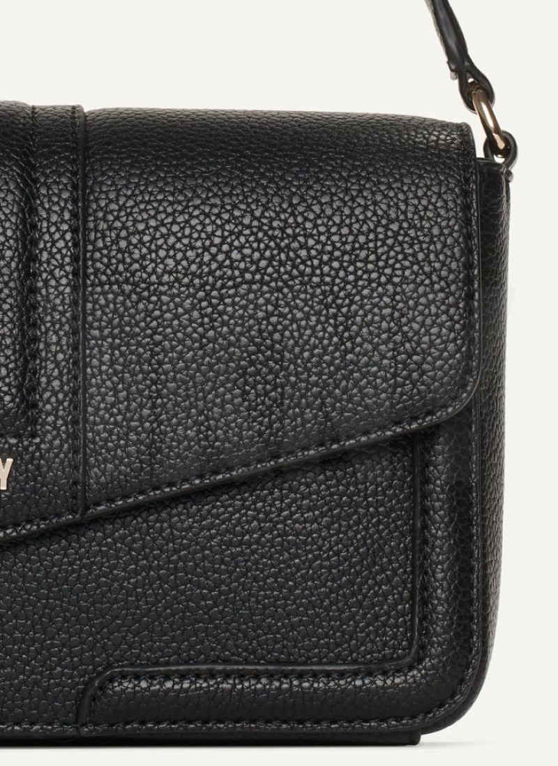 Black / Gold DKNY Maxxe Flap Bags Shoulder Bags | USA-D1080