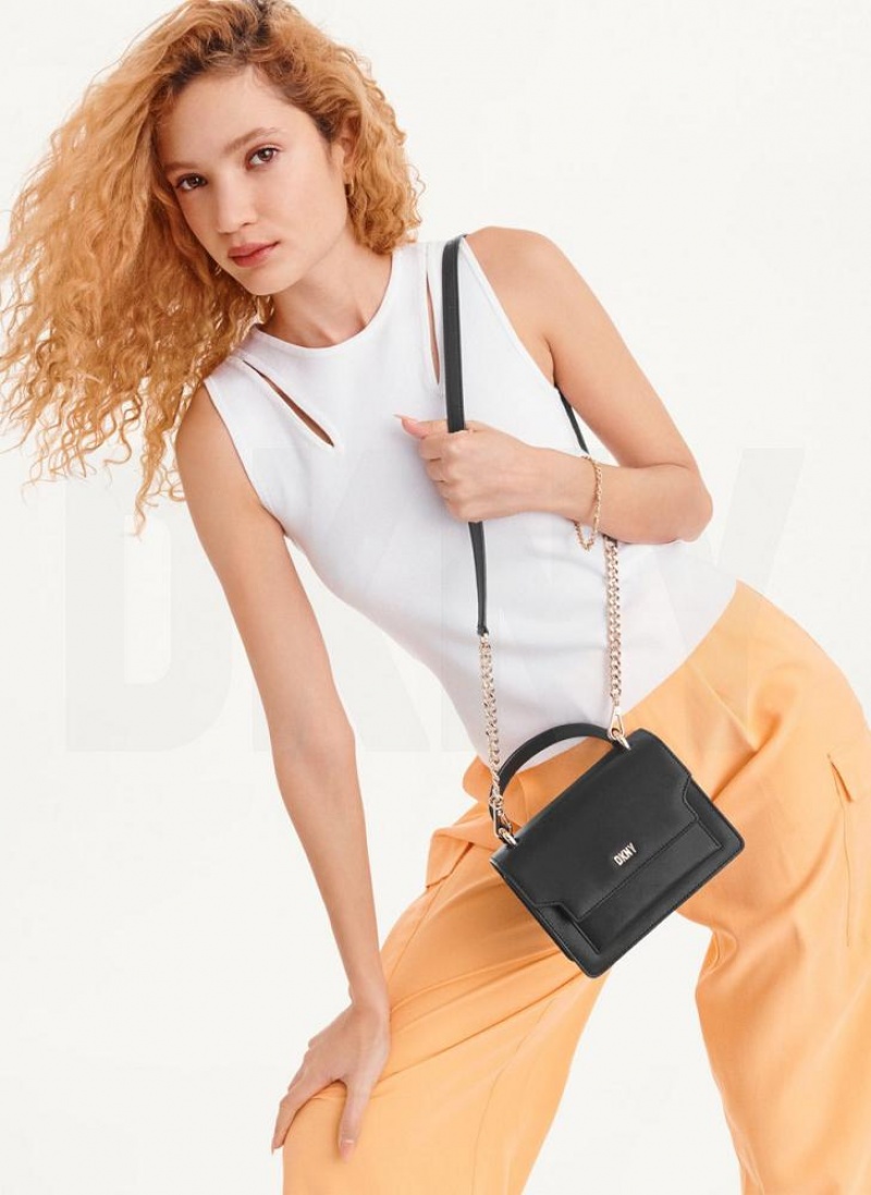 Black / Gold DKNY Millie Bags Crossbody Bags | USA-D0743