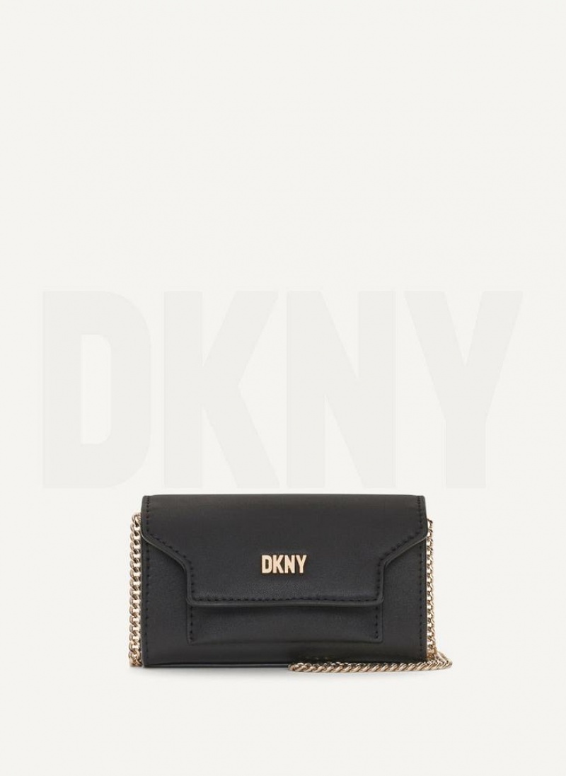 Black / Gold DKNY Millie Micro Flap Bags Crossbody Bags | USA-D0420