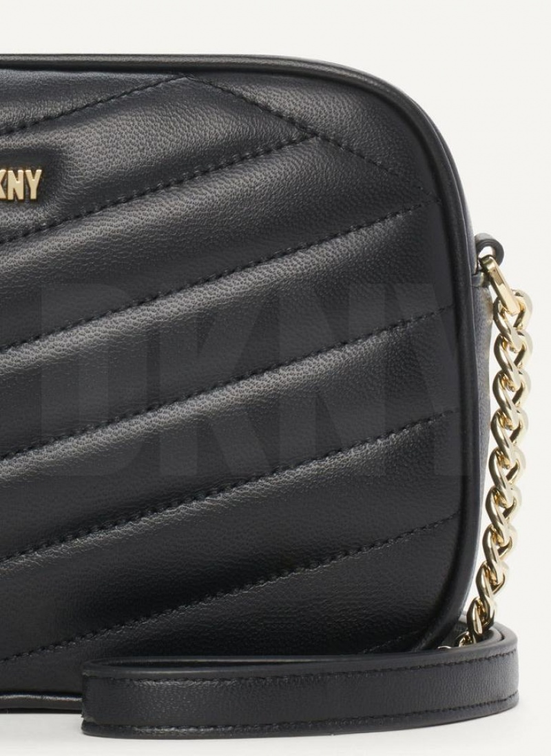 Black / Gold DKNY Sara Camera Bags Crossbody Bags | USA-D1386