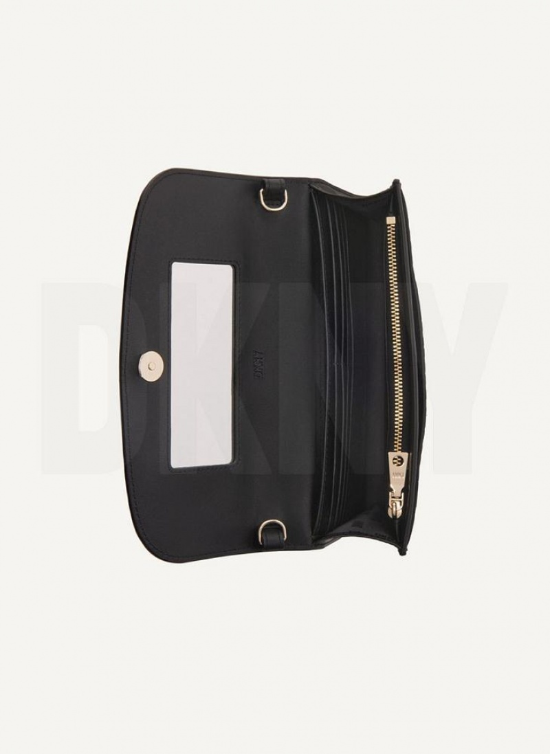 Black / Gold DKNY Sydney Bags Wallets | USA-D1565