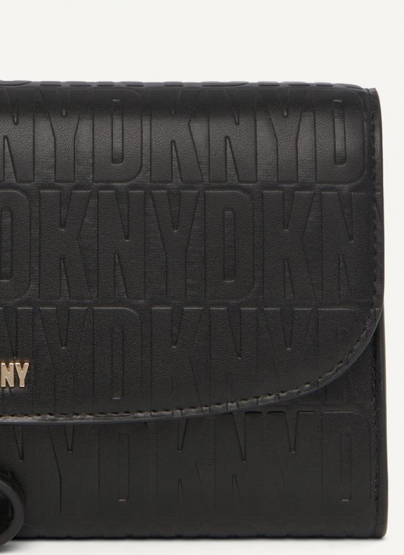 Black / Gold DKNY Sydney Bags Wallets | USA-D1565