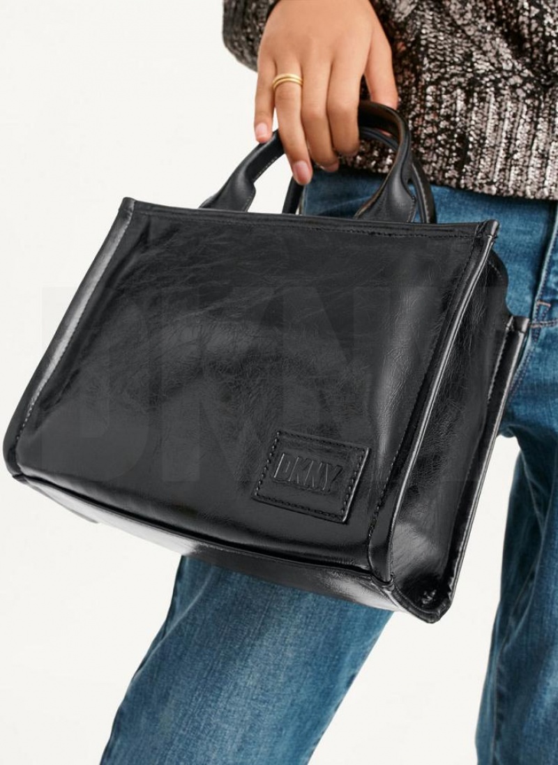 Black / Grey DKNY Hadlee Sm Bags Tote Bags | USA-D0437