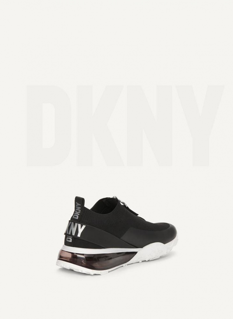 Black / Silver DKNY Kadia Shoes Sneakers | USA-D1966