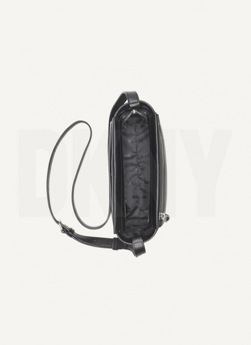 Black / Silver DKNY Pax Bags Crossbody Bags | USA-D1793