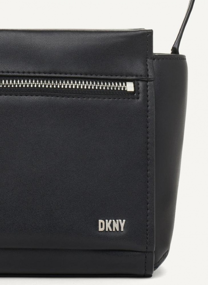 Black / Silver DKNY Pax Bags Crossbody Bags | USA-D1793