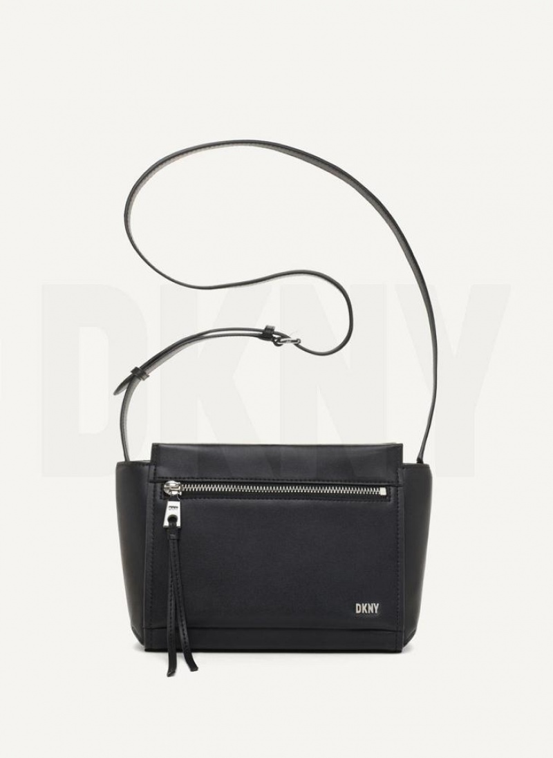 Black / Silver DKNY Pax Bags Crossbody Bags | USA-D1793