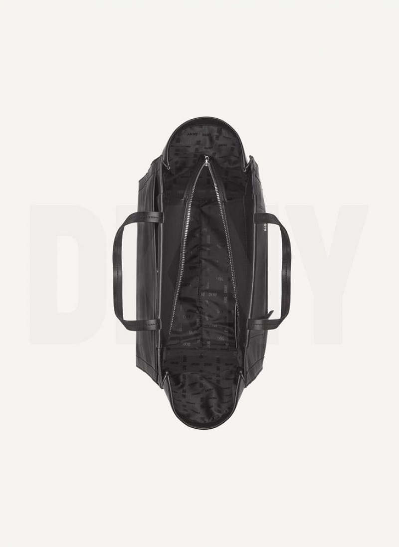 Black / Silver DKNY Pax Large Bags Tote Bags | USA-D0654