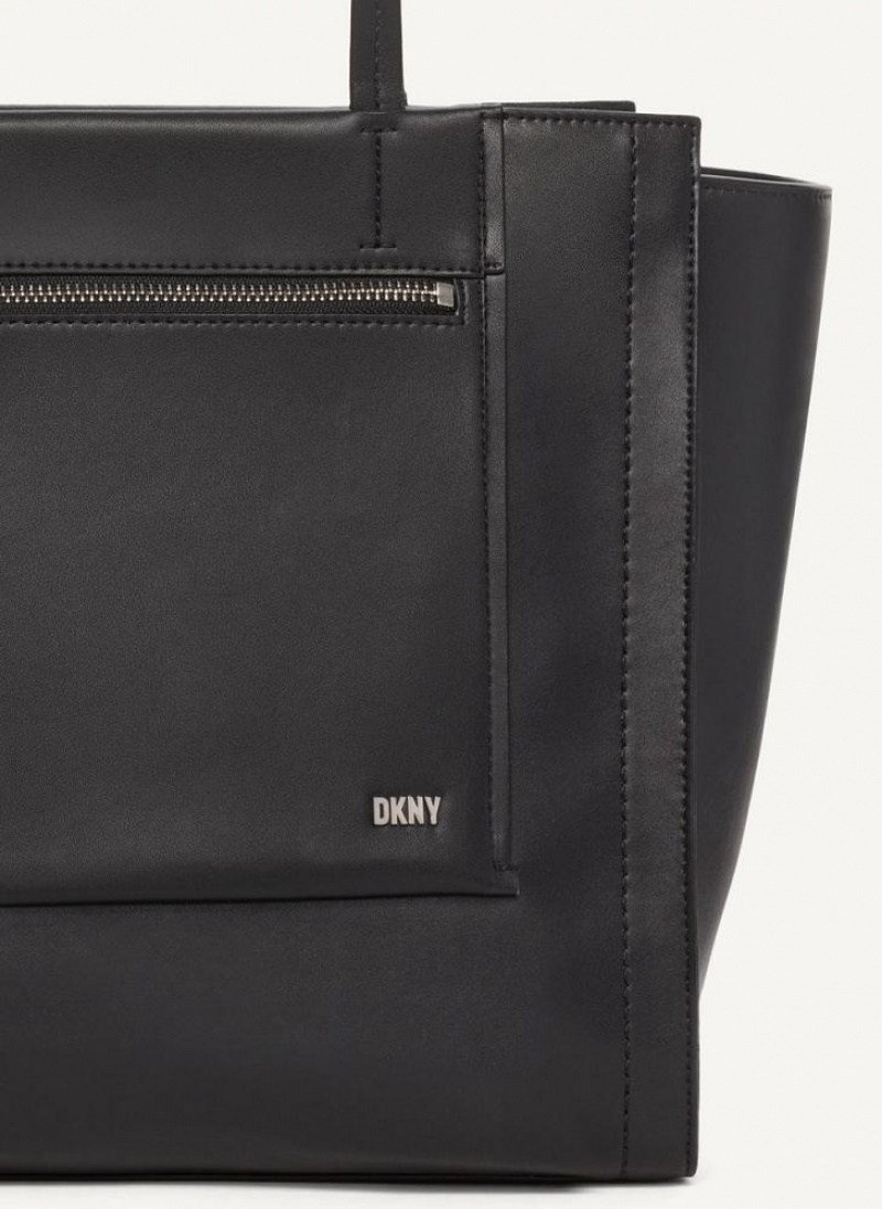 Black / Silver DKNY Pax Large Bags Tote Bags | USA-D0654