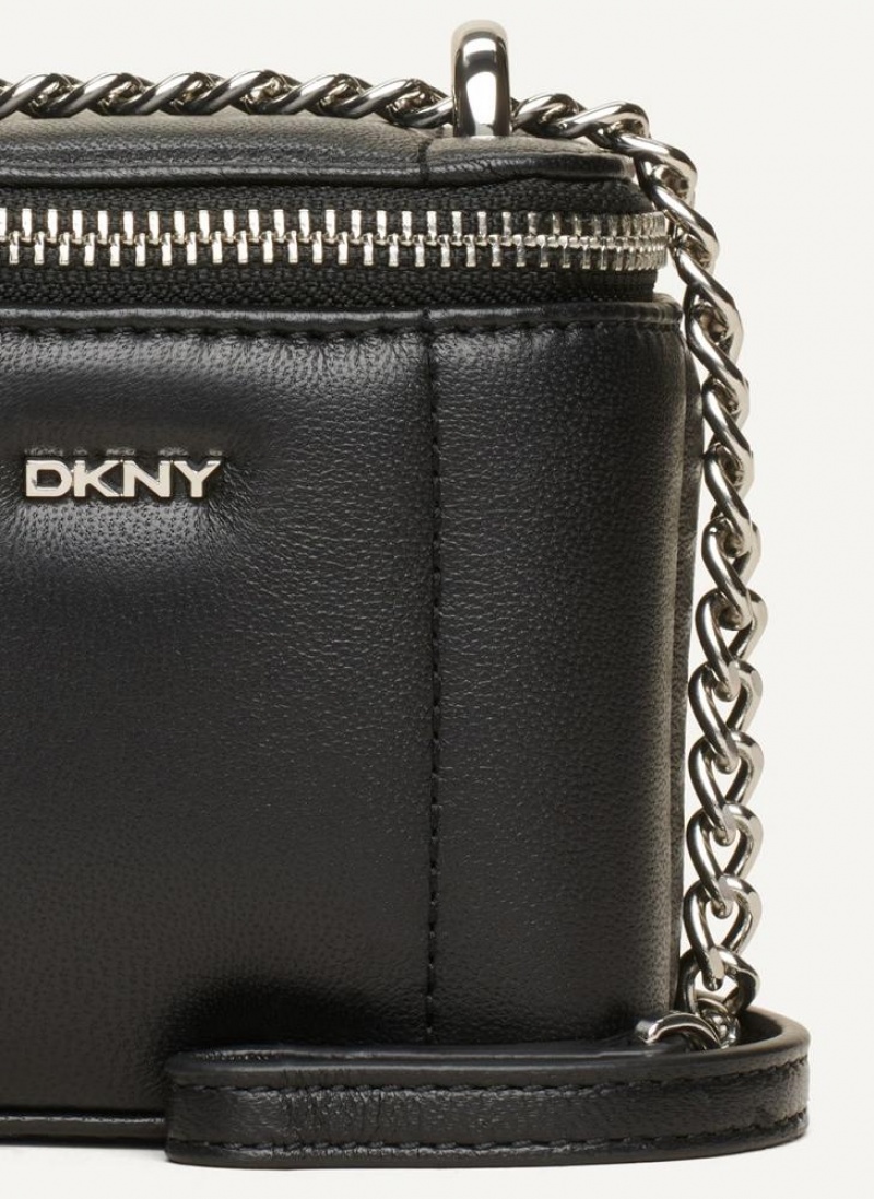 Black / Silver DKNY Seva Mini Box Bags Crossbody Bags | USA-D0637