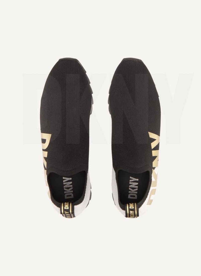 Black / White DKNY Azer Slip On Shoes Sneakers | USA-D0944
