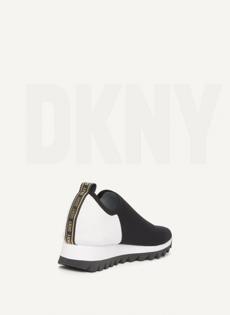 Black / White DKNY Azer Slip On Shoes Sneakers | USA-D0944