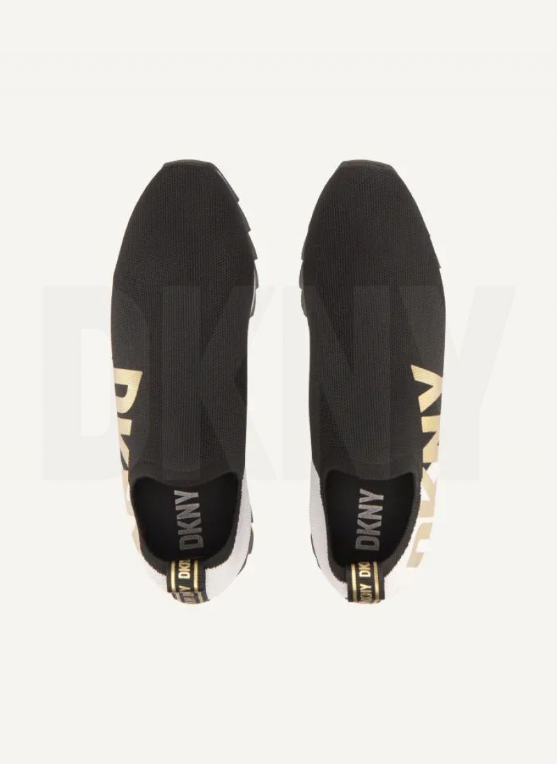 Black / White DKNY Azer - Slip On Runner Shoes Sneakers | USA-D1290