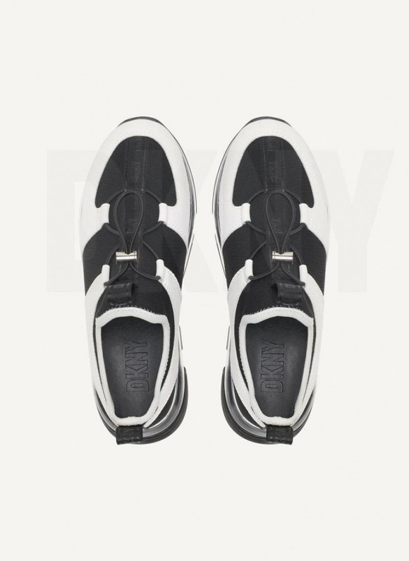 Black / White DKNY Tace Slip On Shoes Sneakers | USA-D0865
