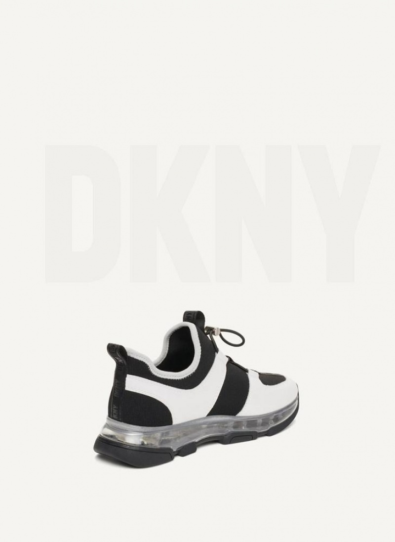 Black / White DKNY Tace Slip On Shoes Sneakers | USA-D0865