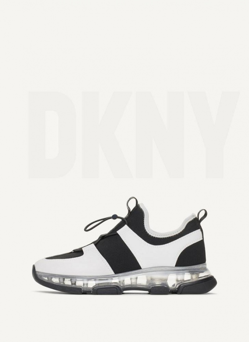 Black / White DKNY Tace Slip On Shoes Sneakers | USA-D0865