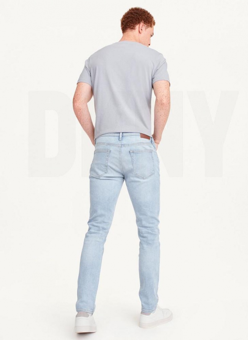 Blue DKNY Bleached Skinny Men's Jeans | USA-D0301