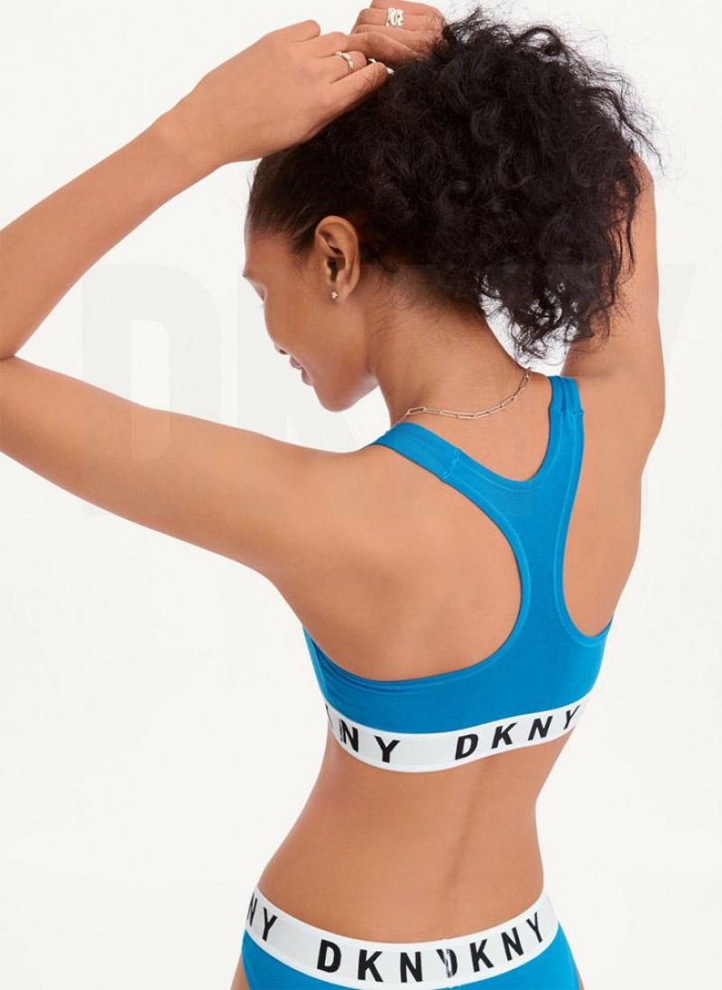 Blue DKNY Cozy Boyfriend Racerback Women's Bras | USA-D1679