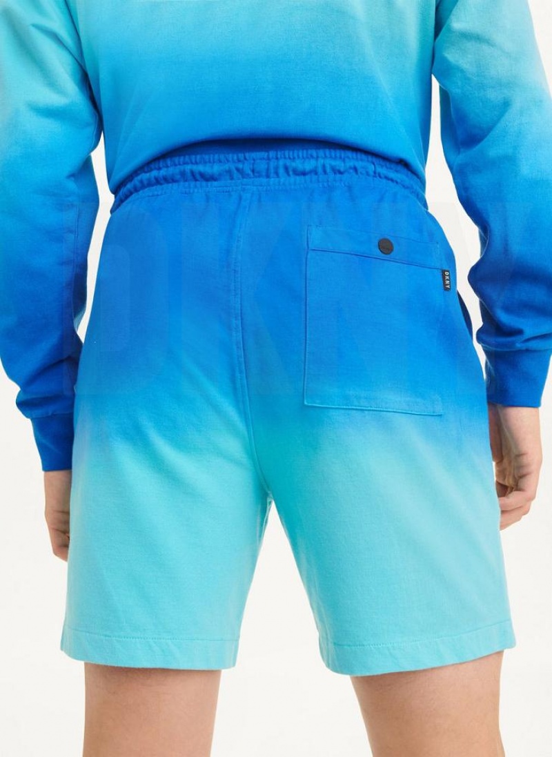 Blue DKNY Dipped Ombre Men's Shorts | USA-D1652
