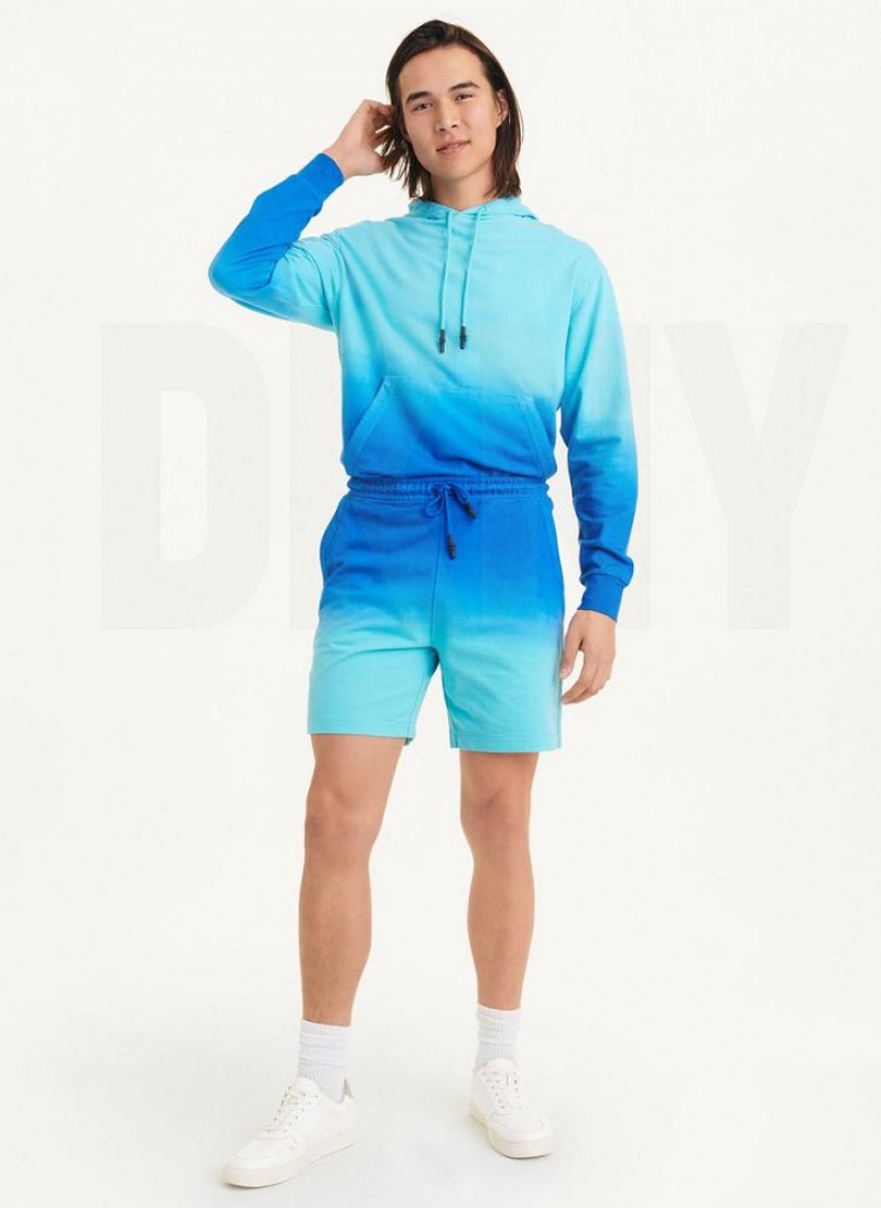 Blue DKNY Dipped Ombre Men's Shorts | USA-D1652