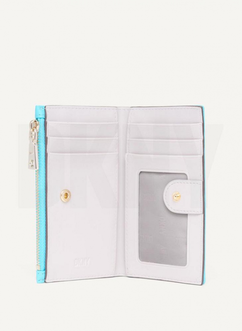 Blue DKNY Elsa Bifold Card Holder Bags Wallets | USA-D1118