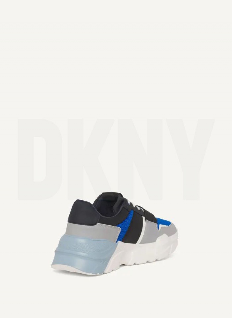 Blue DKNY Essex Men's Sneakers | USA-D1461