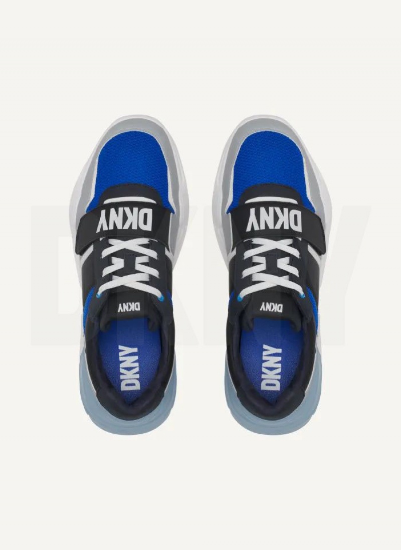 Blue DKNY Essex Men's Sneakers | USA-D1461