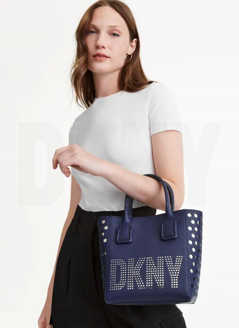 Blue DKNY Essex Saffiano Small Bags Tote Bags | USA-D1425