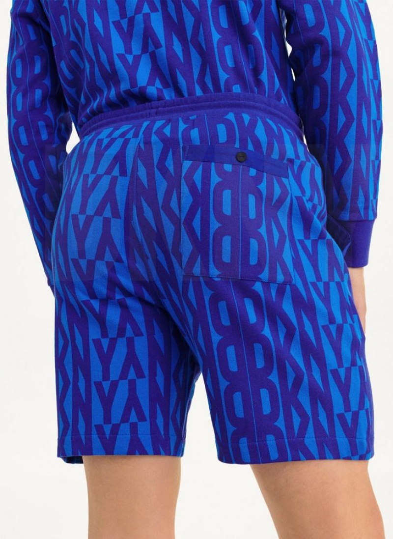 Blue DKNY Exploded Logo Men's Shorts | USA-D1979
