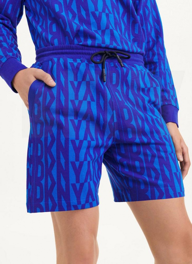 Blue DKNY Exploded Logo Men\'s Shorts | USA-D1979