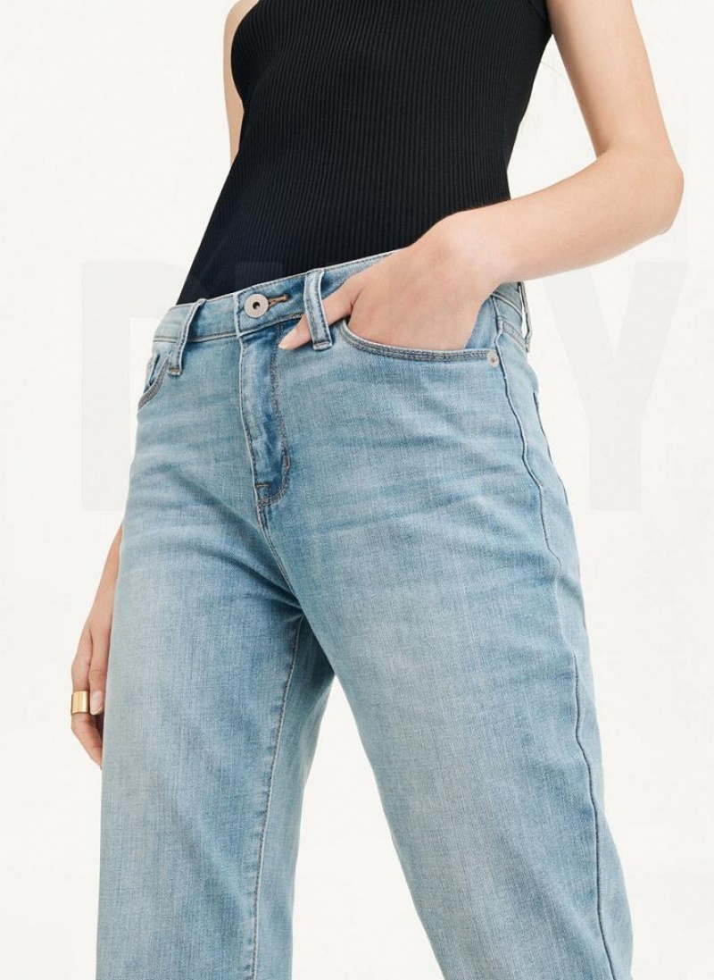 Blue DKNY Foundation - Slim Stright Crop Women's Jeans | USA-D0748