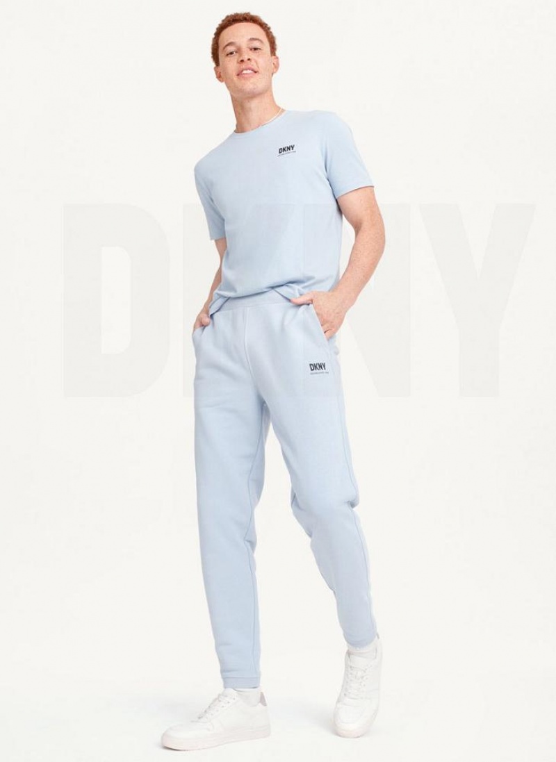 Blue DKNY French Terry Men's Pants | USA-D0257