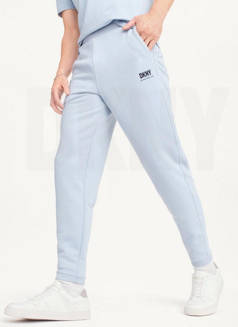 Blue DKNY French Terry Men\'s Pants | USA-D0257