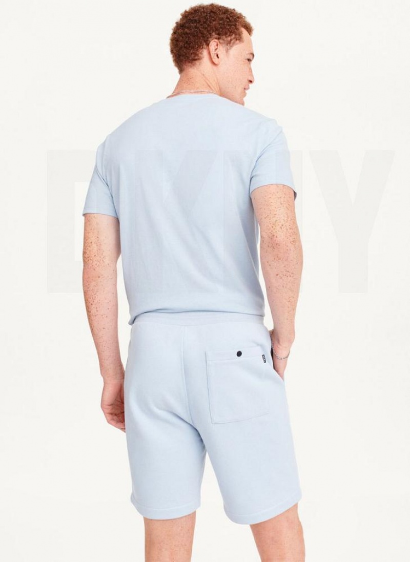 Blue DKNY French Terry Men's Shorts | USA-D1085