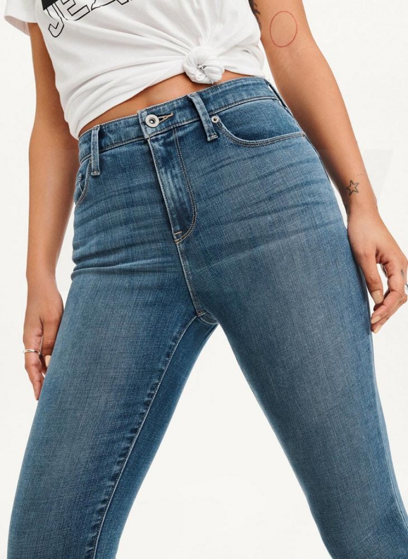 Blue DKNY High Rise Skinny Women's Jeans | USA-D0425
