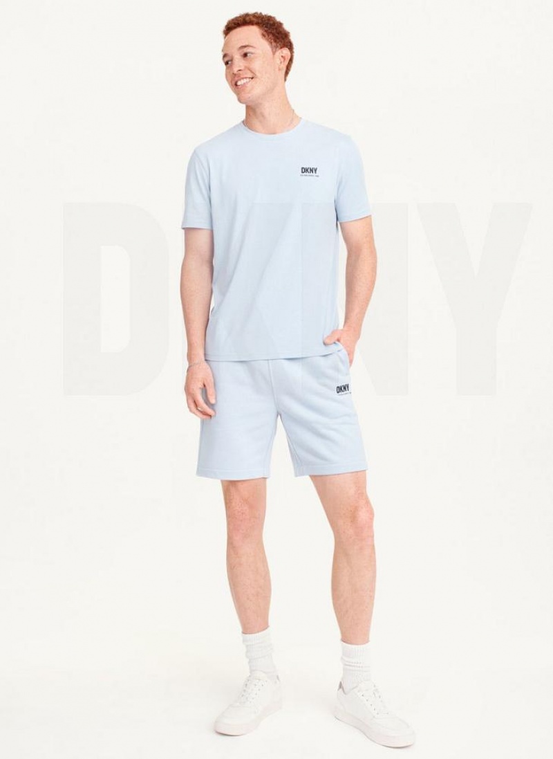 Blue DKNY Left Chest Men's T Shirts | USA-D1252