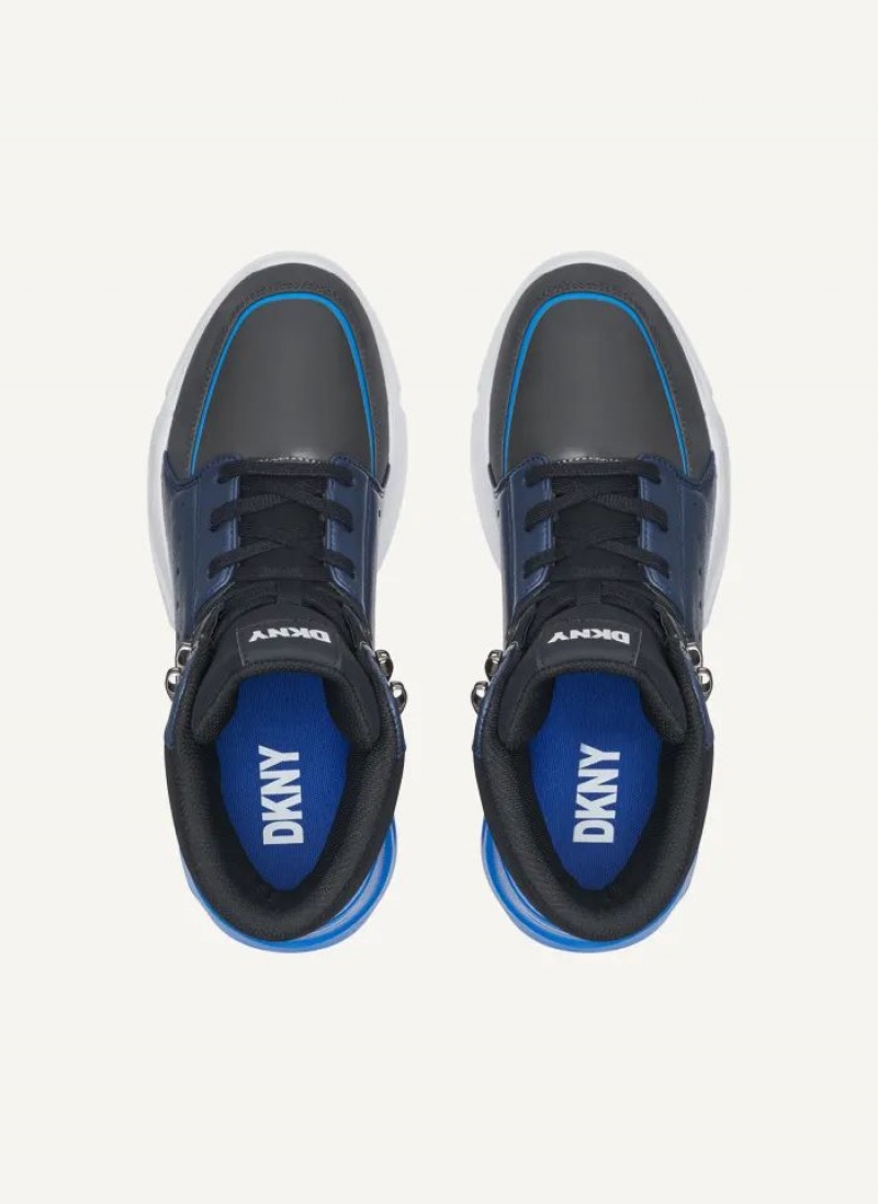 Blue DKNY Liberty Men's Sneakers | USA-D1007