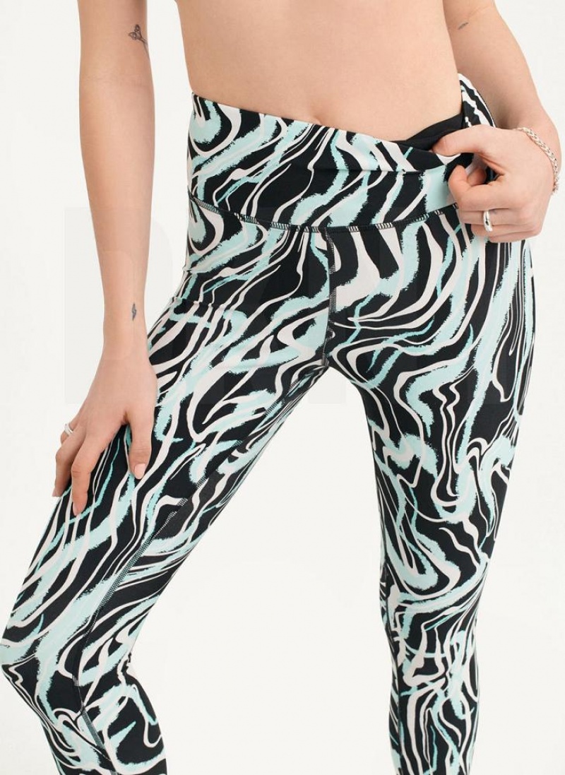 Blue DKNY Marble Swirl Print High Waist Women's Leggings | USA-D1256