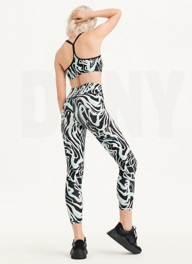Blue DKNY Marble Swirl Print High Waist Women's Leggings | USA-D1256